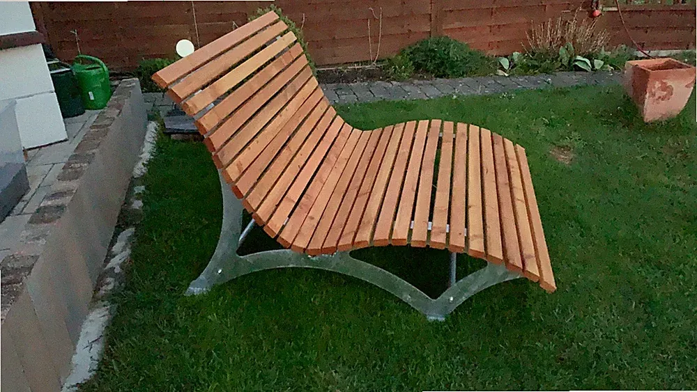 130cm - Waldsofa Wellenbank Gartenliege Relaxliege Sonnenliege Gartenmöbel