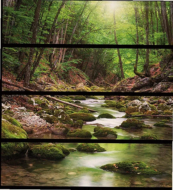 Wallario Aufkleber Möbelfolie Ikea Malm 4 Schub Fluss Wald Moos Kiesel Sonne See