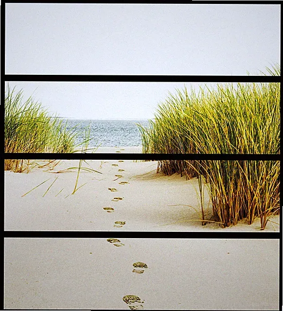 Wallario Aufkleber Möbelfolie Ikea Malm 4 Schub Spuren Sand- Fußspuren durch