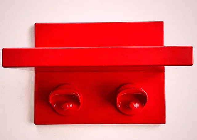 Wand Hungerhaken Kartell Kunststoff Wandregal Rot 35 x 45 x 31 cm Vintage 70e...