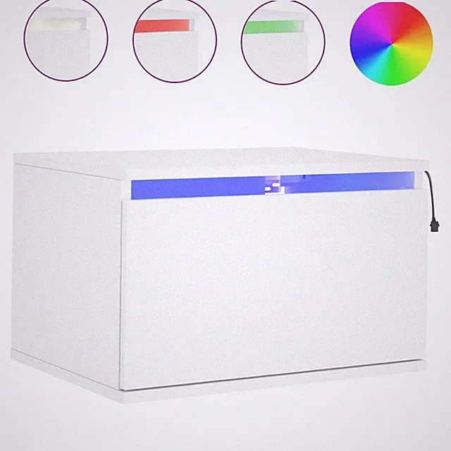 Wand-Nachttisch Mit LED Leuchten Weiß