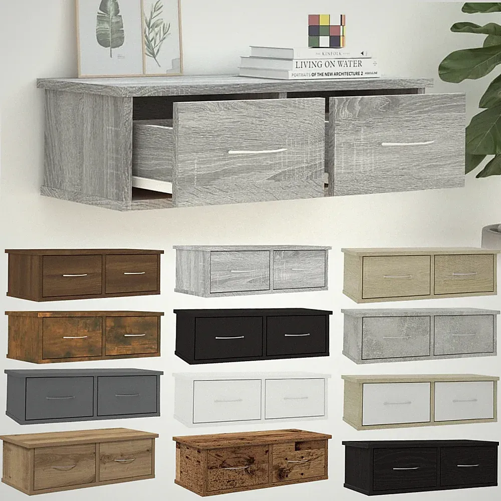 Wand Schubladenregal mit Schubladen Hängeschrank Wandregal Wandschrank Regal