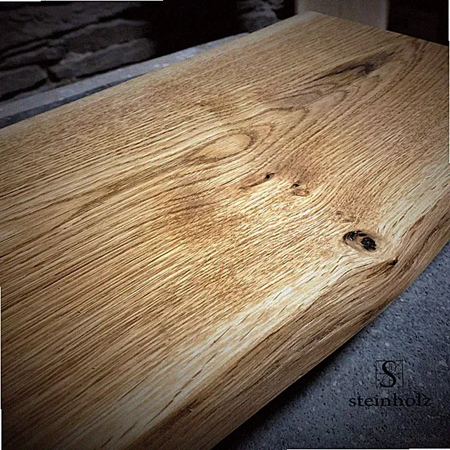 Wandboard Eiche Baumkante Naturkante Massivholz massiv schwebend, geölt, Regal