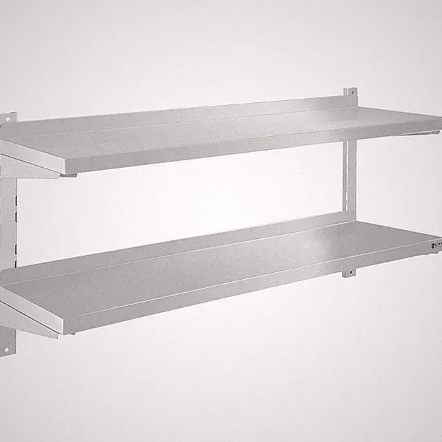 Wandbord Gastro doppeltes Wandregal Konsole Edelstahl Regal Wandbord 120 cm