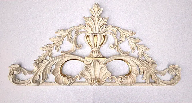 Wanddeko Barock Antik Weiß Wandbehang Gold Türbogen 77x36 Wandrelief Möbel Deko