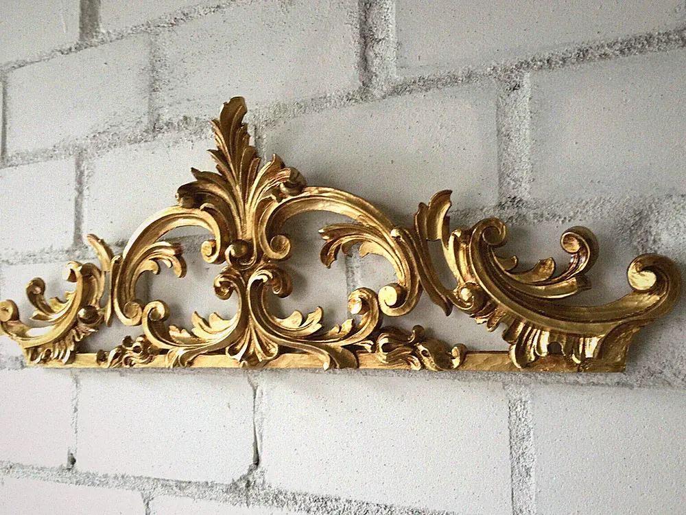 Wanddeko Barock Wandbehang Gold 75x26 Wandrelief Deko Antik Türdekoration