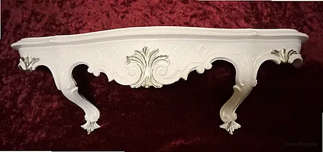 Wandkonsole Barock Antik Wandregal Kommode Weiß-Silber B:50 xT:13xH:17Deko