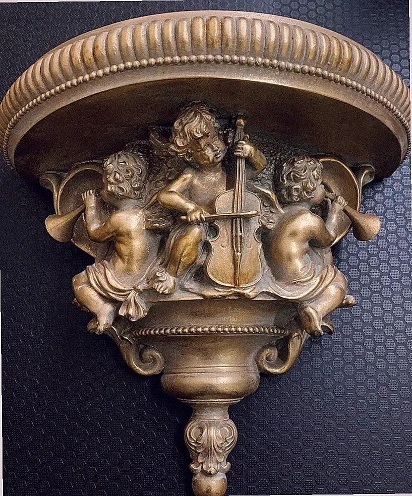 Wandkonsole Barock Engelfigur Putten Konsole Skulptur Dekofigur Wandregal Deko