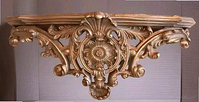Wandkonsole Barock gold Hängekonsole Wandregal Konsole Antik Stil Regal Blumen