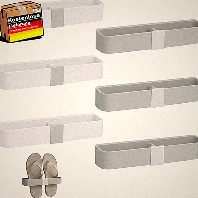 Wandmontierter Schuhorganizer Set 6 Stück Platzsparend für Flur Bad Wohnmobil