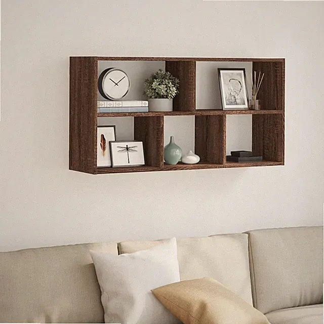 Wandregal 100x25x50 cm Braun Eichenoptik Holzwerkstoff Holz Regal Regalwürfel