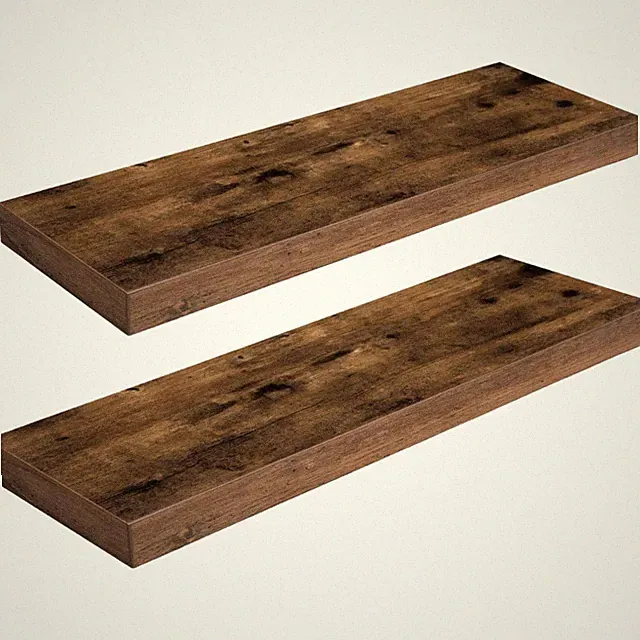 Wandregal 2er-Set, Industriestil, 60x20x3,8 cm, rustikales Braun, stabile Wan...