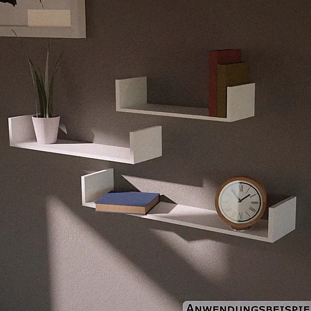 Wandregal 3er-Set weiß 30/45/60 x 15 x 10 cm
