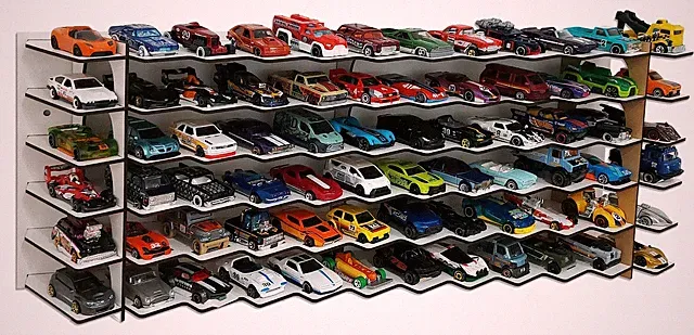Wandregal Autoregal Fächer für Spielzeugautos Sammlervitrine Hot Wheels