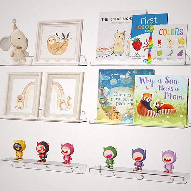 Wandregal Bücherregal für Kinder Acryl 6 Stk 38,1x8,6x4,5 cm