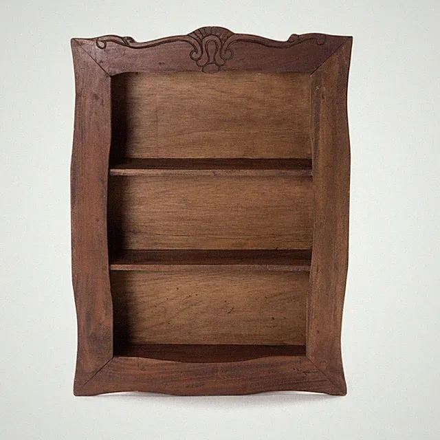 WANDREGAL "CLEA" | Massivholz, 80 cm | Küchenschrank, Hängeregal mit Schnitzerei