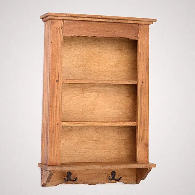 WANDREGAL "COUNTRY" | Mahagoni Holz, 68 cm | Küchenregal, Wandschrank