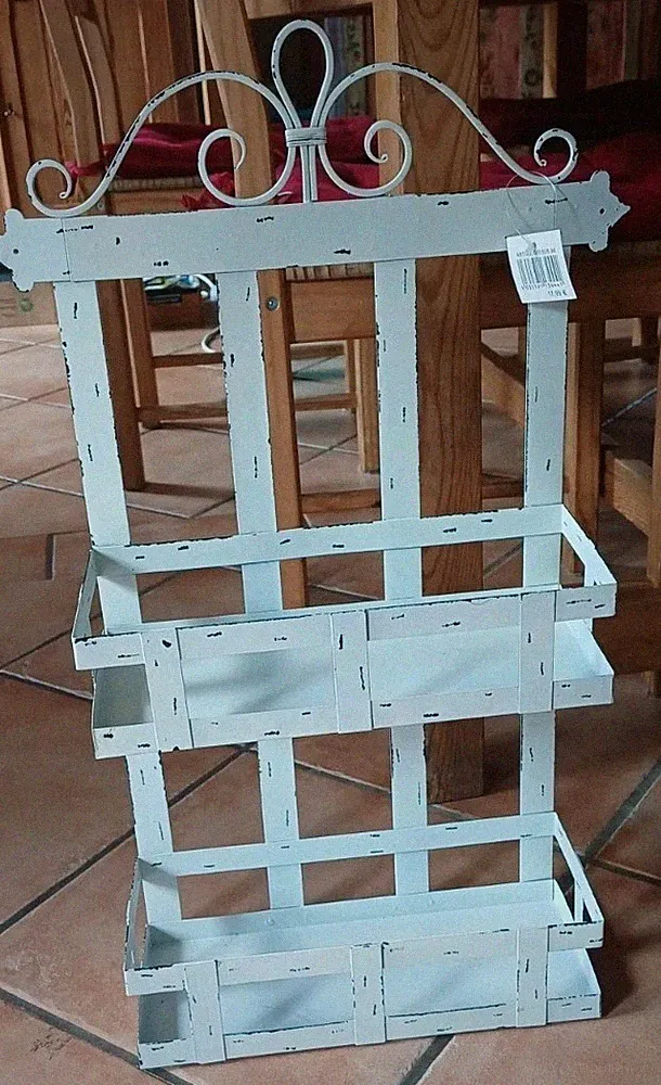 Wandregal Eisen Weiss Shabby