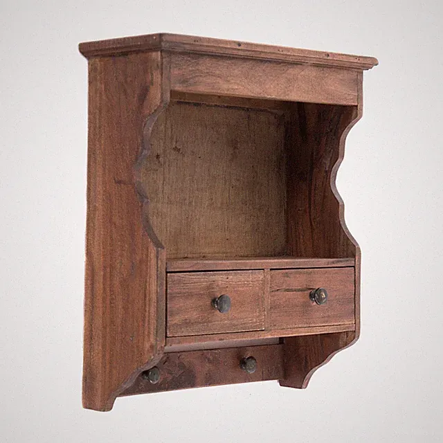 WANDREGAL "GRANJA" | Mahagoni Holz, 47 cm | Hängeregal, Küchenregal, Wandschrank