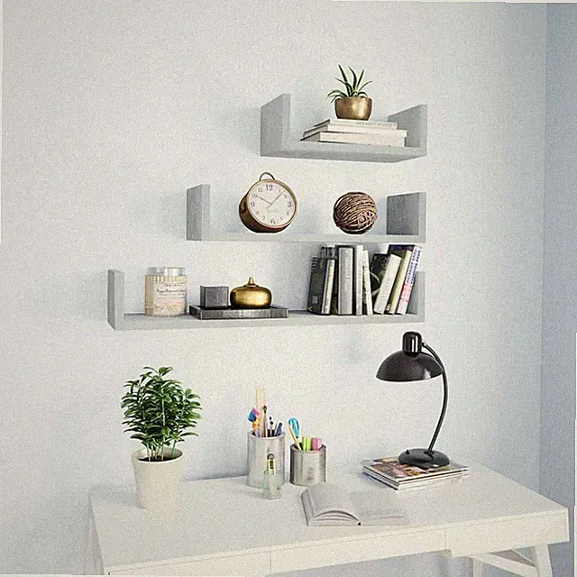 Wandregal Hängeregal Bücherregal Wandboard Trend Regal U-Form 3er Set Holzregale