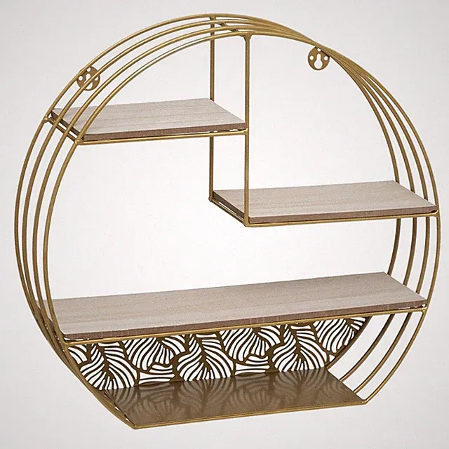 Wandregal Hängeregal gold braun Dekoration Hängeregal 36x10x39 cm Loft Deko