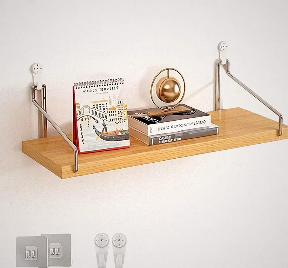 Wandregal Holz 40x15cm leicht platzsparend stabil Wohnzimmer Küche Büro