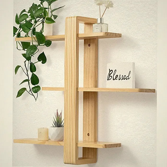 Wandregal Holz Schweberegal Regal Wand Massiv Holz Wohnzimmer Schlafzimmer mo...