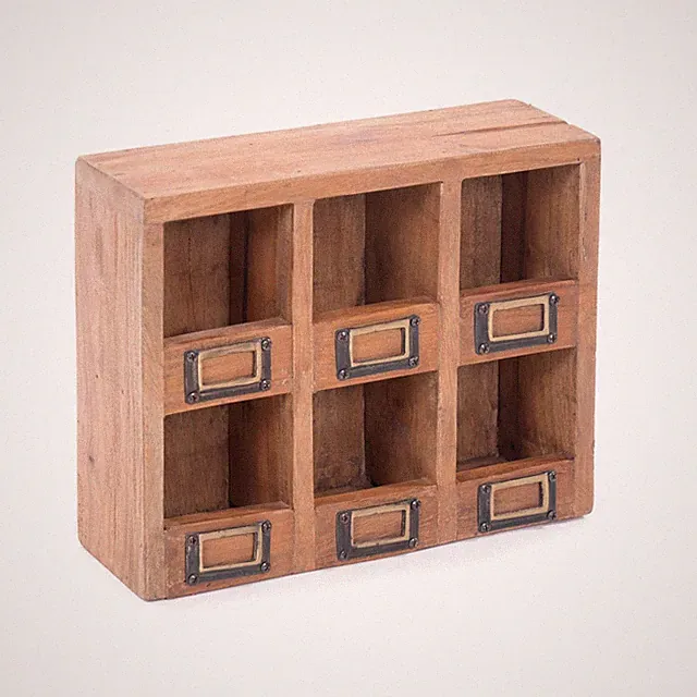 WANDREGAL "LIMA" | Massivholz, 30 cm, 6 Fächer | Setzkasten, Holzregall
