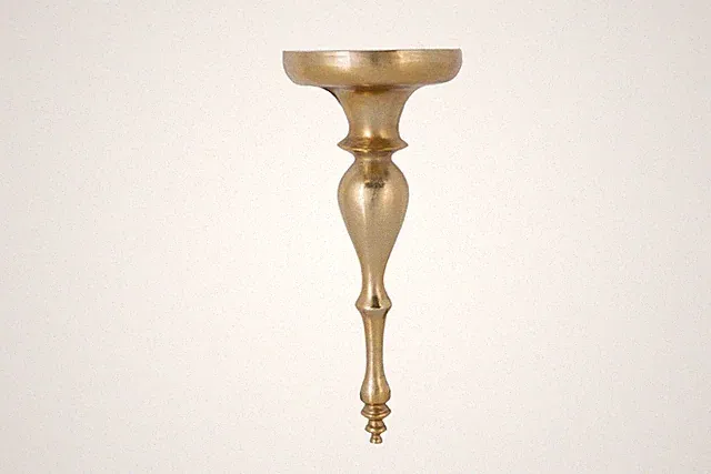 Wandregal Metall in Gold 60 cm hoch Handarbeit Barock Wand Konsole Schweberegal