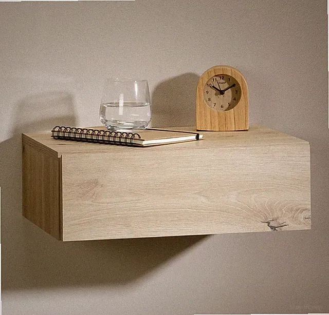 Wandregal mit Schublade Nachtkommode Nachtschrank hängend schwebend Wandboard