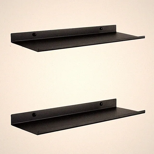 Wandregal Schwarz aus Metall 50 cm | 2er Set | Schweberegal Modular | Badrega...