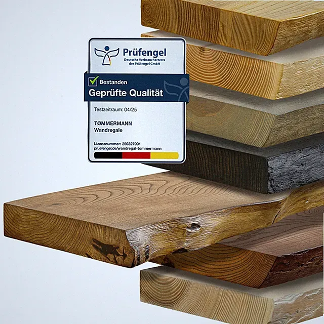 Wandregal Schweberegal Holzregal Baumkante Bücherregal Hängeregal Regalbrett
