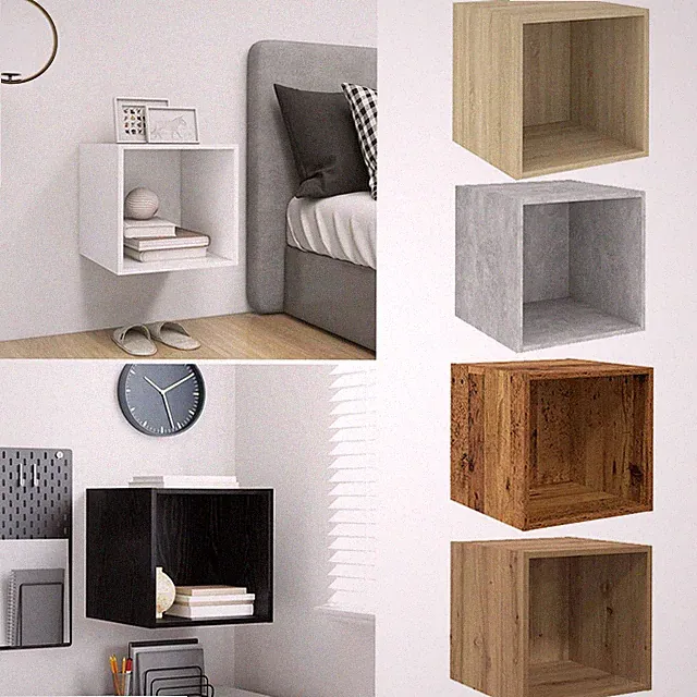 Wandschrank Wandregal Hängeregal Bücherregal Schweberegal Würfelregal Holz
