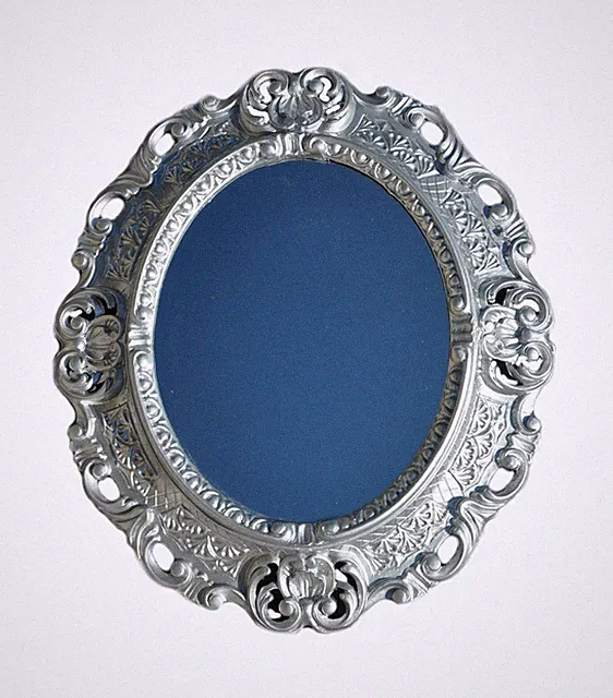 Wandspiegel Spiegel Oval Silber Vintage Faux Barock Stil Möbel Eingang 45x39 cm