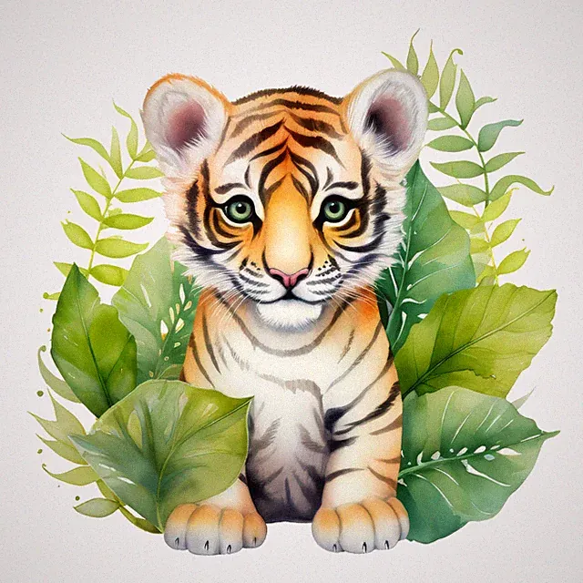 Wandtattoo Aufkleber Baby Tiger Kinderzimmer Motiv Wandaufkleber