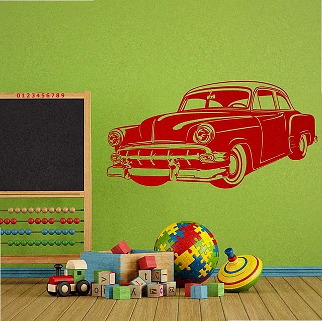 Wandtattoo Aufkleber Oldtimer Auto Retro Car 50er Jahre Wandaufkleber Wand Deko