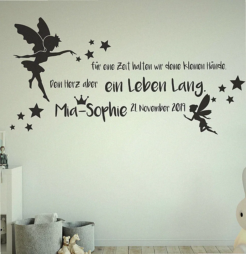 Wandtattoo Babyzimmer Mädchen name Kinderzimmer Mädchen Spruch Wunschname pk231