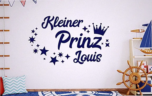 Wandtattoo Babyzimmer Name Wandtattoo junge name kleiner Prinz Namen pkm359