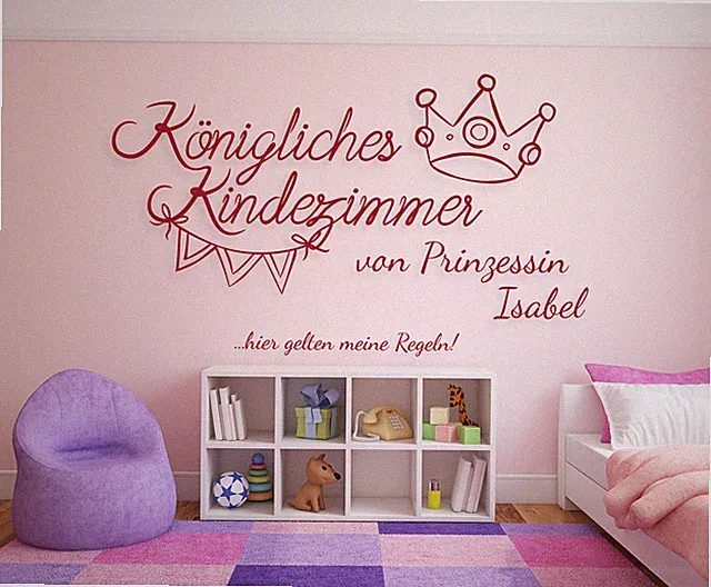Wandtattoo Kinderzimmer Mädchen Wandtatoo Mädchenzimmer Prinzessin mit Name a65