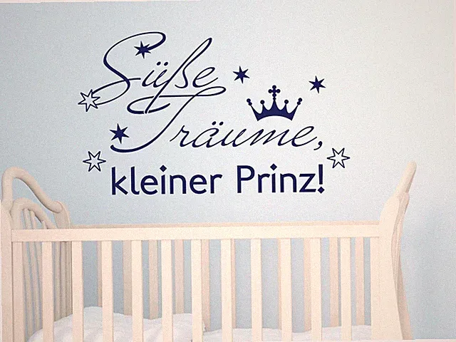 Wandtattoo Kinderzimmer Spruch Süße träume kleiner Prinz, Babyzimmer Aufkleber