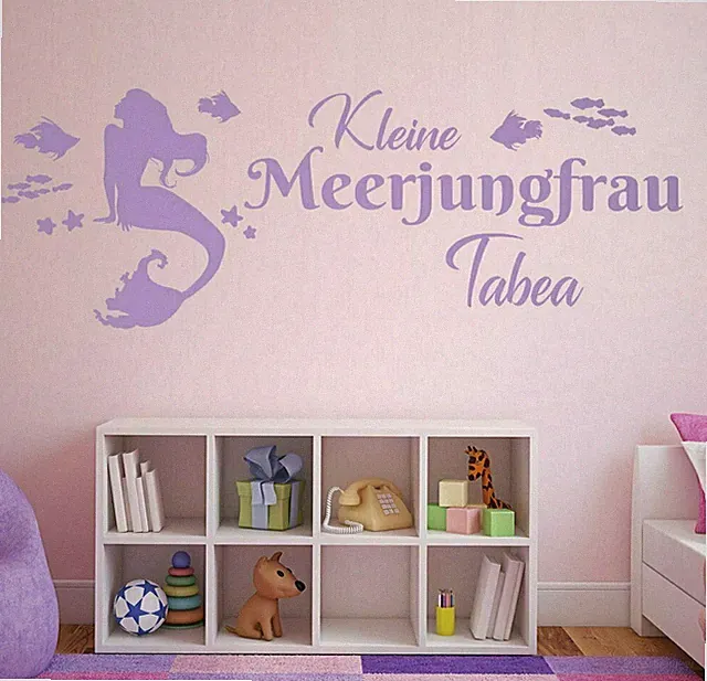 Wandtattoo Mädchen Name Wandtattoo Mädchenzimmer Meerjungfrau Kinderzimmer pk285