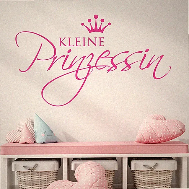 Wandtattoo Mädchenzimmer Kleine Prinzessin & Krone, Kinderzimmer Deko Mädchen