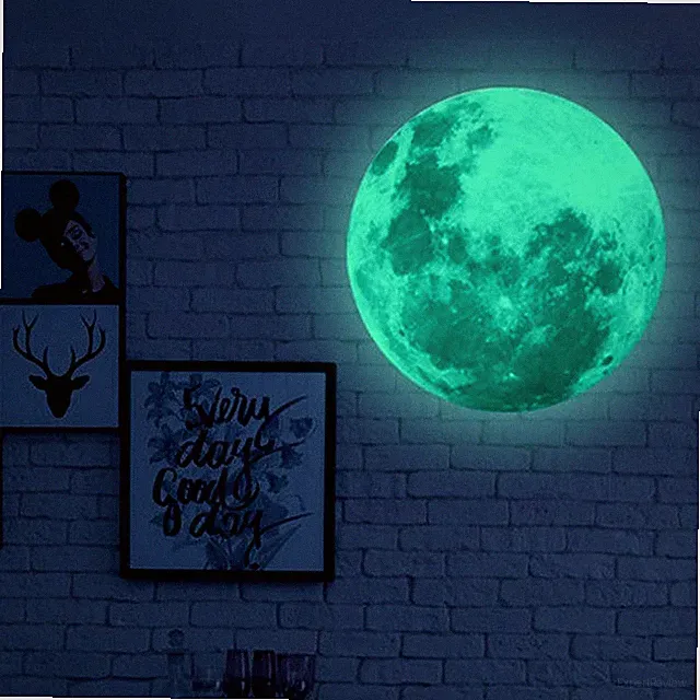 Wandtattoo Mond Vollmond Sterne Halbmond Wandaufkleber Deko Nacht leuchtend XXL