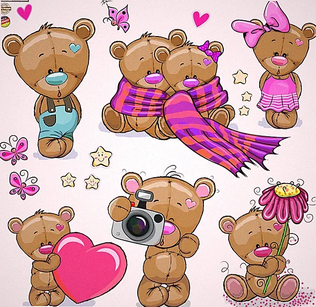 Wandtattoo Teddy Bären Kinderzimmer Teddys Baby Bärchen Aufkleber Wand Deko