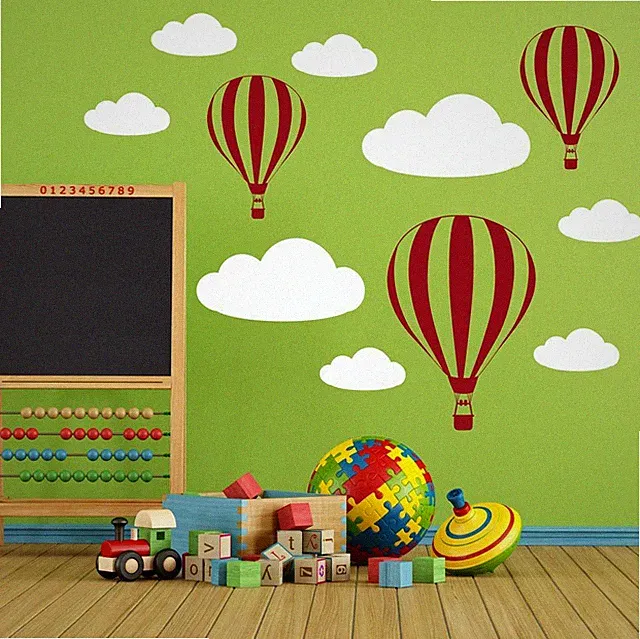 Wandtattoo Wandaufkleber Ballon Wolke Heißluftballon Kinderzimmer Wolken Ballons