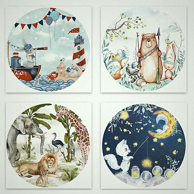 Wandtattoo Wandsticker Kinderzimmer Tiere Deko Baby Aufkleber Kleinkind DL606
