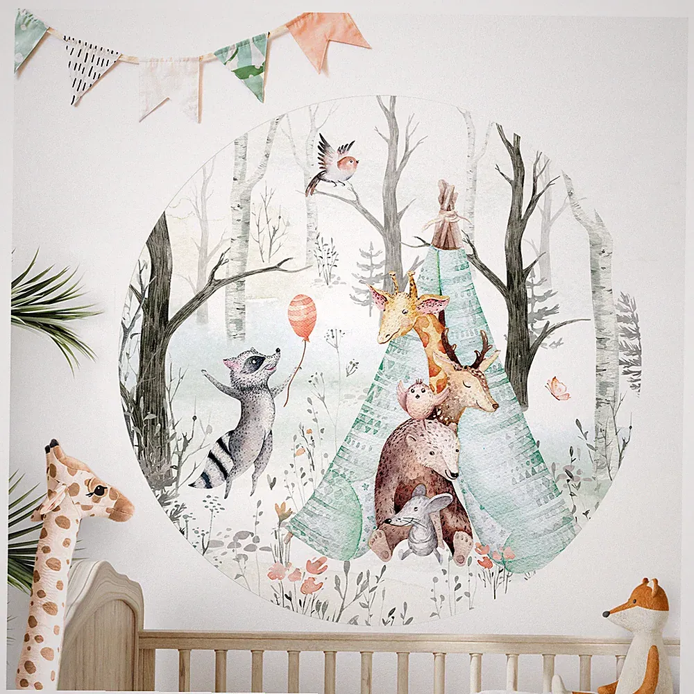 Wandtattoo Wandsticker Kinderzimmer Tiere Wald Wanddeko Baby Wandbild DL633