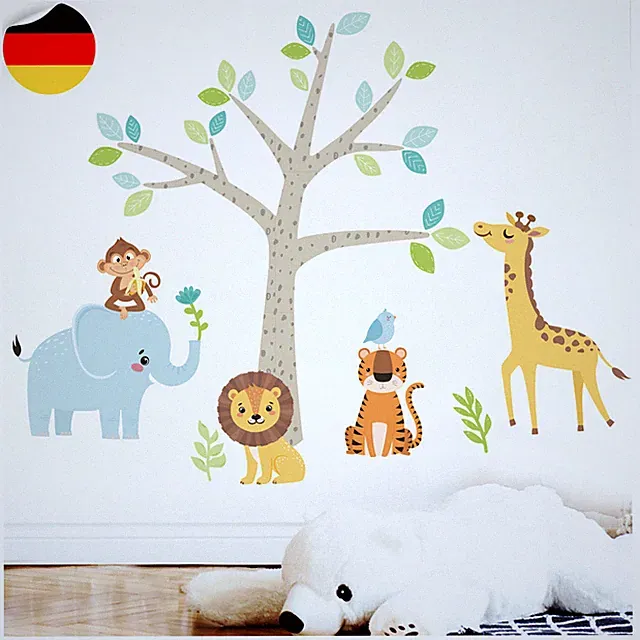 Wandtattoo Wandsticker Kinderzimmer Tiere Wanddeko Junge Baby Aufkleber DL514