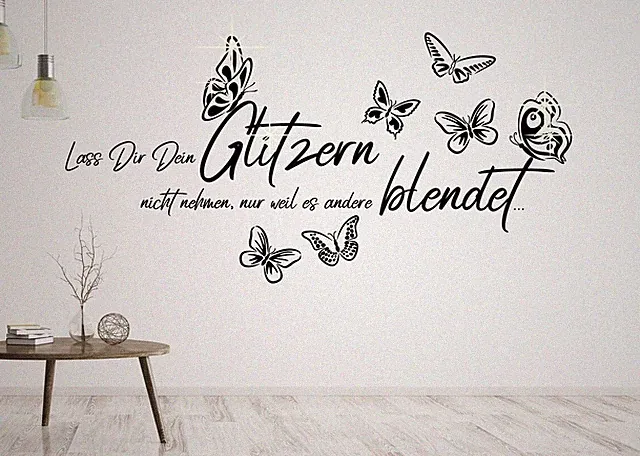 Wandtattoo Wohnzimmer Spruch Jugendzimmer Mädchen Sprüche mit Kristallen a50