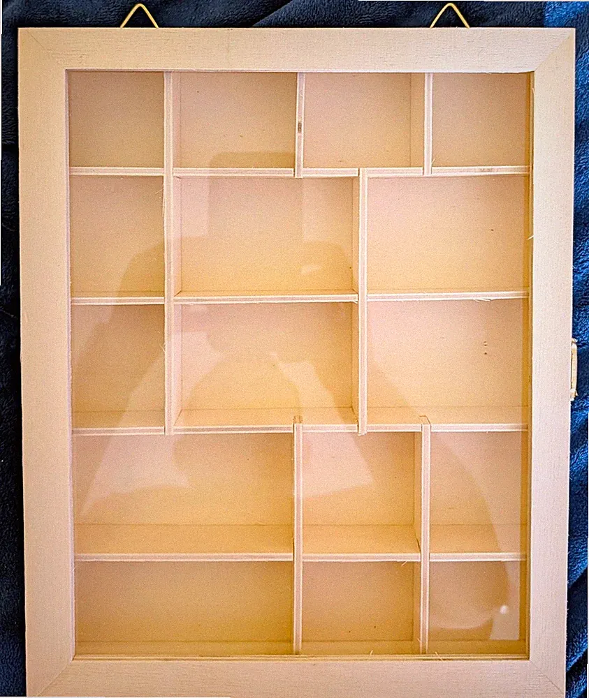 Wandvitrine Aufbewahrungseinheit Holz/PVC braun 23x27,8cm Glasfront Fächer